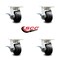 Service Caster 4 Inch Kingpinless Rubber on Steel Wheel Swivel Caster Set with Brakes SCC SCC-KP30S420-RSR-SLB-4 - alternate 3
